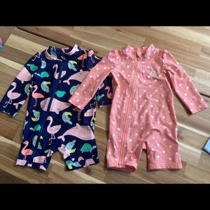 Carters long sleeve bathing suit bundle girls